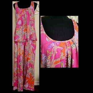In Bloom by Jonquil Paisley Print Satin Pajamas Large